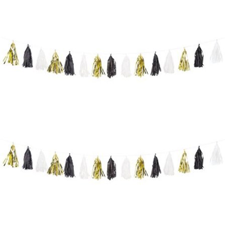 Girlang Tofsar Guld/Svart/Vit