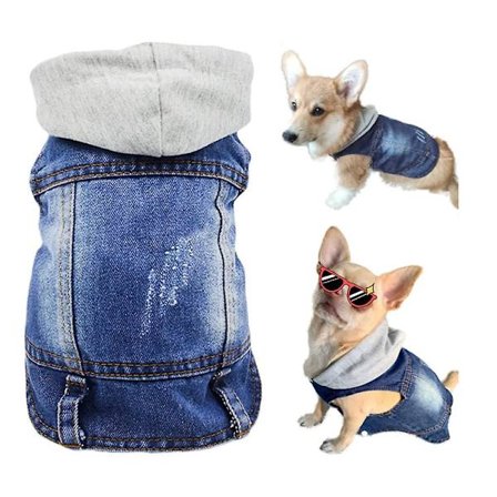 Husdjurskläder Hundkläder med huva Husdjurskläder med huva Jeans Hundväst Väst