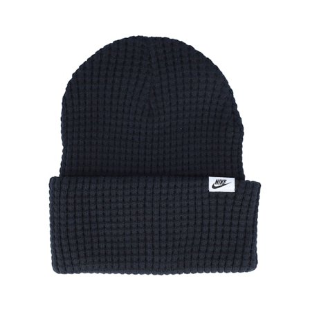 Nike - Zwart cuff Beanie - Peak Beanie Waffle Black Cuff @ Hatstore