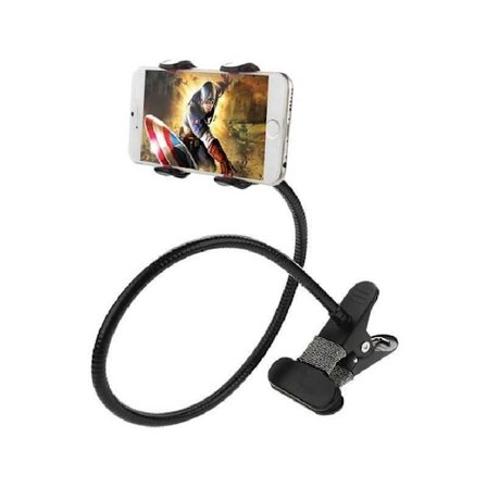 Joustava pitkä matkapuhelinteline klipsillä