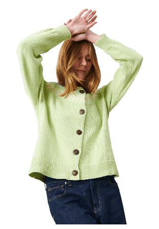 Jumperfabriken Joelle Cotton Cardigan Tröjor Dam Grön XL