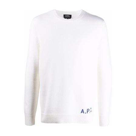 A.p.c., logo-print jumper Wit, Heren, Maat:XL,wol
