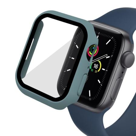 ENKAY Apple Watch (41mm) 2-in-1 suojus + 9H karkaistu lasi - Vihreä Green