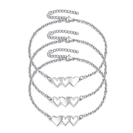 3 Systrar Armband Bästa Vänner Halsband 3 Hjärta Armband 3 BFF 3 Bästis Söt