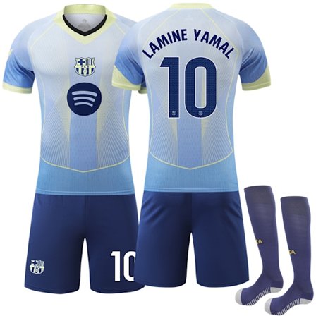 25-26 FC Barcelona Blå Special Edition NO.10 LAMINE YAMAL Trøjer Børn Voksen Fodboldudstyr Med Sokker