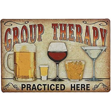 Baarikyltit Ryhmäterapiaa Harjoitetaan Täällä Retro Vintage Metalliset Tinakyltit Koti Baari Dekor 12 X 8