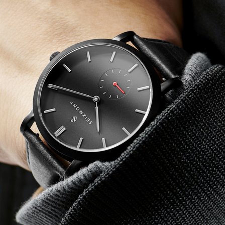 Aether Isaac Minimalist Black & Red Watch for Men - Wrist watches