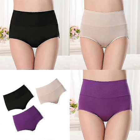 3 stk. Dame Bomulds Trusser med Lækagebeskyttelse - Inkontinens og Menstruationstrusser