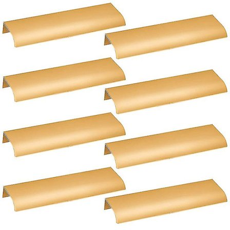 Fingerkantgrep med bakmontering, skjulte grep for kjøkken, stue, dør, skuff, skap, 8 stk