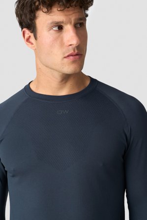 ICANIWILL - Stride Seamless Longsleeve Men Dusty Navy - Oberteile - Herren - ICIW