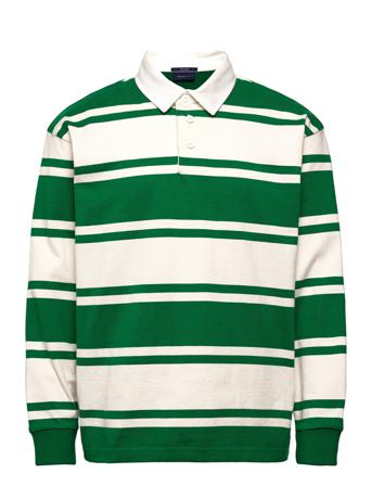 D.1 Barstripe Heavy Rugger Polos Long-sleeved Multi/mønstret GANT