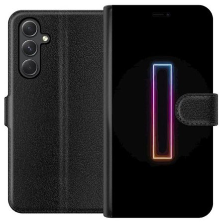 Kompatibelt Lommeboketui til Samsung Samsung Galaxy A05s Minimalistisk neonbokstav I i regnbuefarger mot mørk bakgrunn