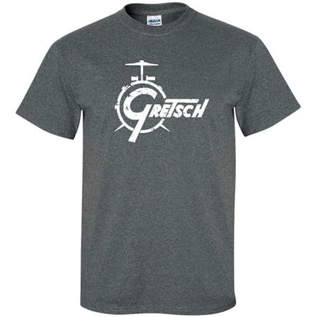 Gretsch Drums Dists Valkoinen Logo Musta Tai Tummanharmaa T-paita Miesten Pyöreäkauluksinen Lyhythihainen Aluspaita Muoti Rento Toppi -aikuinen, 3xl