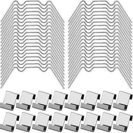 Kasvihuonetarvikkeet 100 kpl Kasvihuonelasikiinnikkeet Sisältää 50 kpl W-tyypin Ruostumattomasta Teräksestä Valmistettuja Kiinnikkeitä ja 50 kpl Z-
