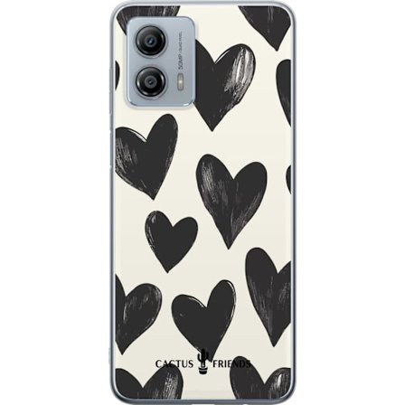 Kompatibel Mobilcover til Motorola Motorola Moto G53 Cactus and Friends - Bold Black Love Pattern