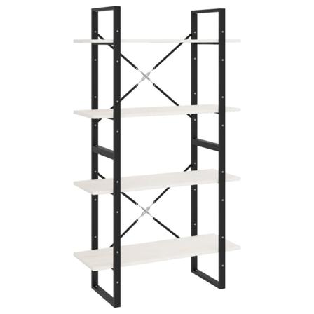 Vidaxl Bokhylla 4 Hyllplan Vit 80x30x140 Cm Massiv Furu Vit