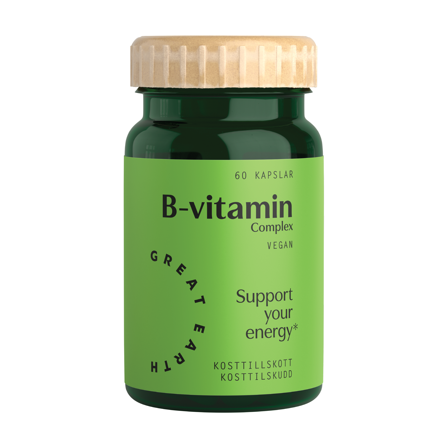 Great Earth B-vitamin Complex kapsler, 60 stk.