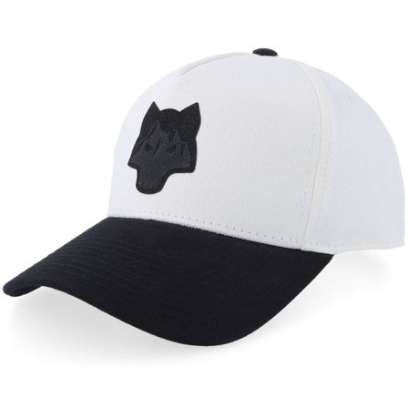 Wild Spirit - Vit adjustable Keps - Wolf & Mountain White/Black A-Frame Adjustable @ Hatstore