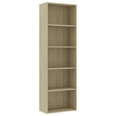 Vidaxl Bokhylla 5 Hyllor Sonoma-ek 60x30x189 Cm Konstruerat Trä Brun