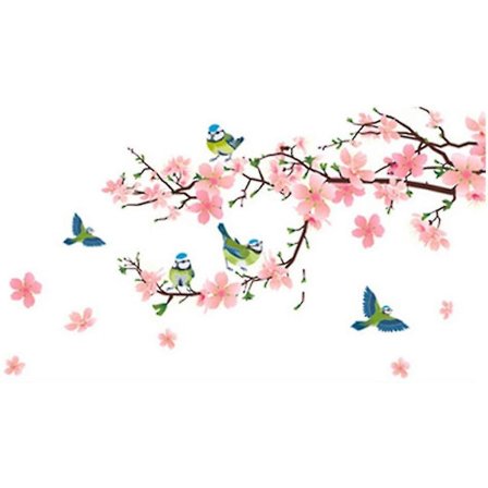 Rosa ferskenblomst veggdekorasjon hjemmeklistremerke avtagbart