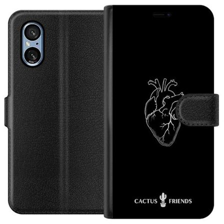 Kompatibelt Plånboksfodral till Sony Sony Xperia 5 V Kaktus och Vänner - Midnatt Anatomi Hjärta