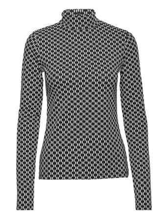 Aop Monogram Long Sleeve Top T-shirts & Tops Long-sleeved Musta Karl Lagerfeld