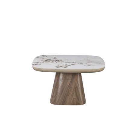 Holdbart Keramisk Marmoris Sofabord, Pandora/Hvid, 80x80x45cm - Ridsefast & Pletbestandigt Sofabord