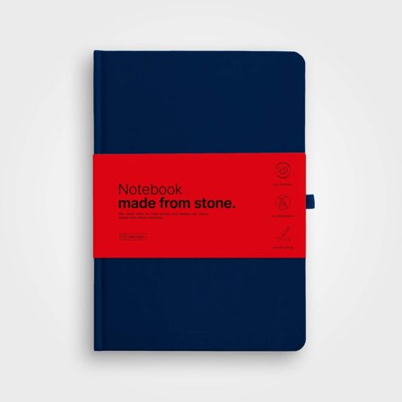 Stone Paper Notebook, Hardcover, Navy Blue - Waterproof