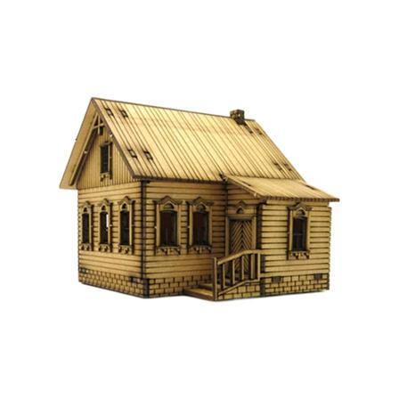 1/72 Trehus i europeisk stil for mikrolandskap sandbordarkitekturmodell Stil A Style A 8cm
