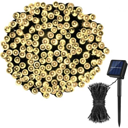 #12m 100LED Solcelled Julelys Varmt Hvit#
