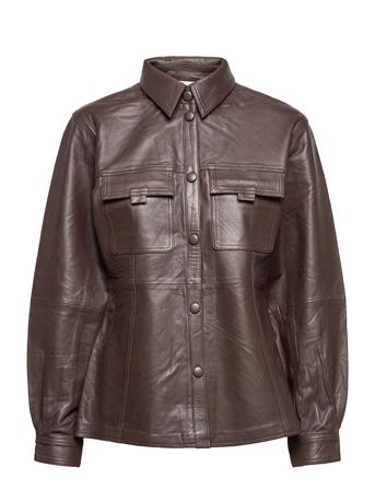 Bailagz Ls Shirt Brown Gestuz
