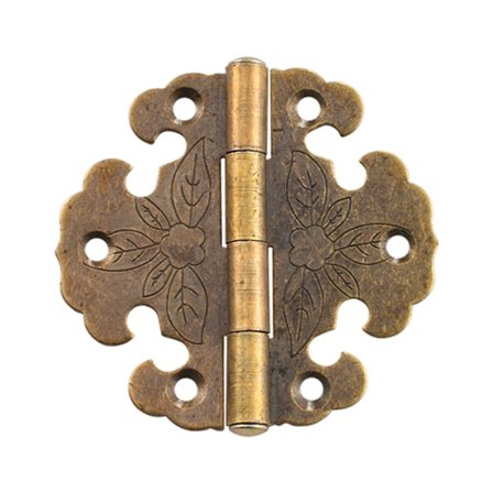 Antik Hængsel - Dekorativt Hængsel - Mini Retro Hængsel - Dørhængsel - Vintage Bronze Hængsel, til Dekoration af Skabe, Trædøre, Bogreoler