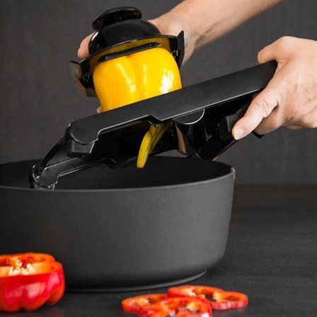 Mandolin med justerbar klinge og fingerbeskyttelse