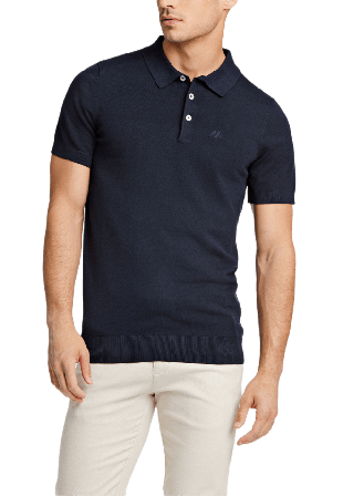 Lindbergh Ecovero S/S polo Knit Överdelar Herr Blå S