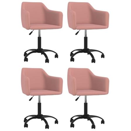 Vidaxl Snurrbara Matstolar 4 St Rosa Sammet Rosa