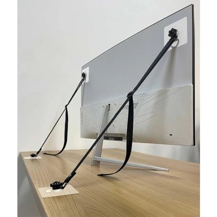 1-pack justerbara TV-säkerhetsremmar, tippskydd för möbler för baby, platta skärmar fästa på vägg, skåp, stativ eller skrivbord 2-pack 1to1Strap