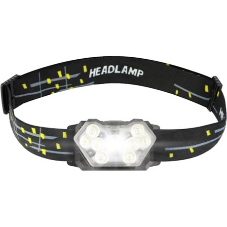 LED pannlampa, superljus lätt LED pannlampa med 6 belysningslägen, batteridriven vattentät LED strålkastare