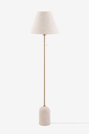 Globen Lighting - Golvlampa Gino Beige travertin - Beige - Golvlampor - Från Homeroom