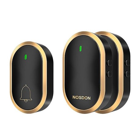 Trådløs dørklokke, vandtæt dørklokke, trådløs smart dørklokke med lang rækkevidde, elektronisk fjernbetjening, vandtæt dørklokke med 60 melodier, 4 