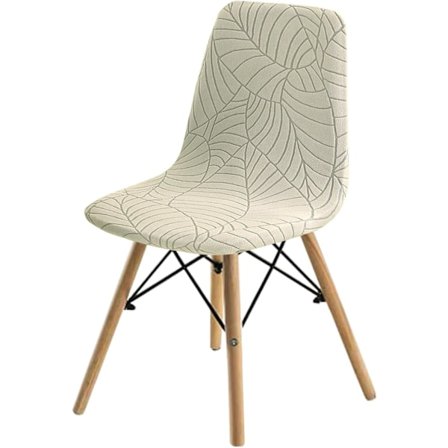 Sæt med 2 (Farve: Beige, Størrelse: Sæt med Skandinavisk Stolbetræk, Strækbart Spisestuestolbetræk, Nordisk Stolbetræk til Liv