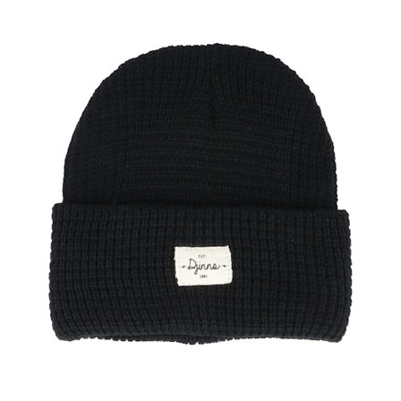 Djinns - Noir cuff Bonnet - Medishort Beanie Waffle Knit Ii Black Cuff @ Hatstore