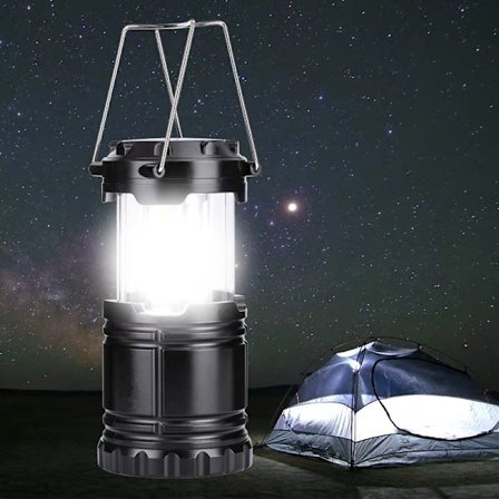 8,5*18cm - (Batterimodell (batteri ikke inkluderet)) Kurv Håndsving Camping Solar Lanterne, Ultra Lys Portable LED Lommelygte, Læsning, Vandring, 
