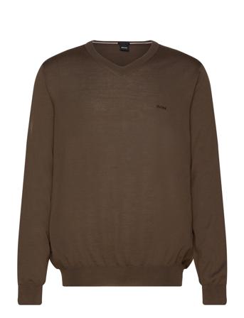 Baram-L Tops Knitwear V-necks Brown BOSS