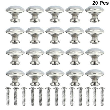 20 stk. Dørknop Skabshåndtag Skuffe Køkken Rustfrit Stål