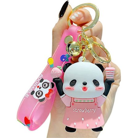 Söpö avaimenperälahja Kawaii reppukoristeet Pari sarjakuva Panda Poika Tyttö Laukku Avaimenperät Naiset Ystävä Miehet Auton avaimenperä