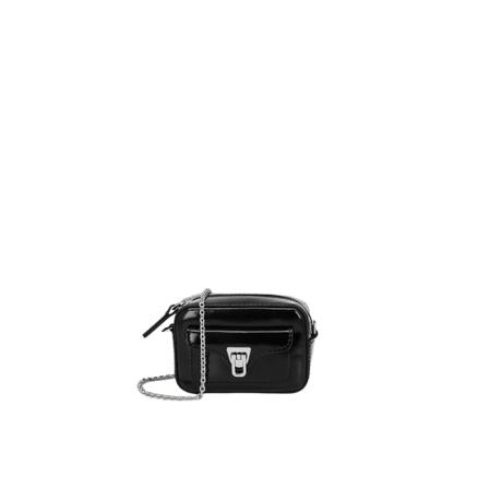 Coccinelle, Beat Shiny calf Micro bag Zwart, Dames, Maat:ONE Size,leer