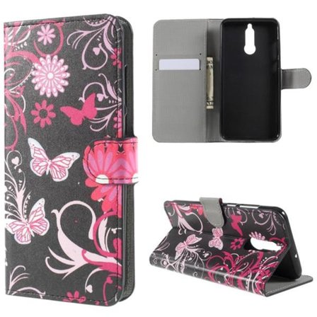 Plånboksfodral Huawei Mate 10 Lite - Svart med Fjärilar