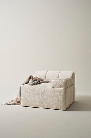 Jotex - Sofamodul Rechts /Eliseouter:/ /champagne color leather /inside:/ /offwhite color velvet/ - DERMY - Kaufe Modulsofas bei Jotex