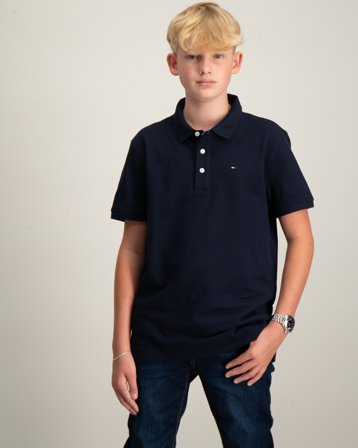 Tommy Hilfiger BOYS TOMMY POLO S/S Blauw Polo-/rugbyshirts Jongens - Kids Brand Store
