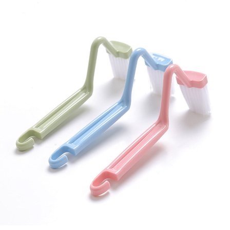 3 stk. Buet Toiletbørste V-Type Plast Toilet Hjørne Kant